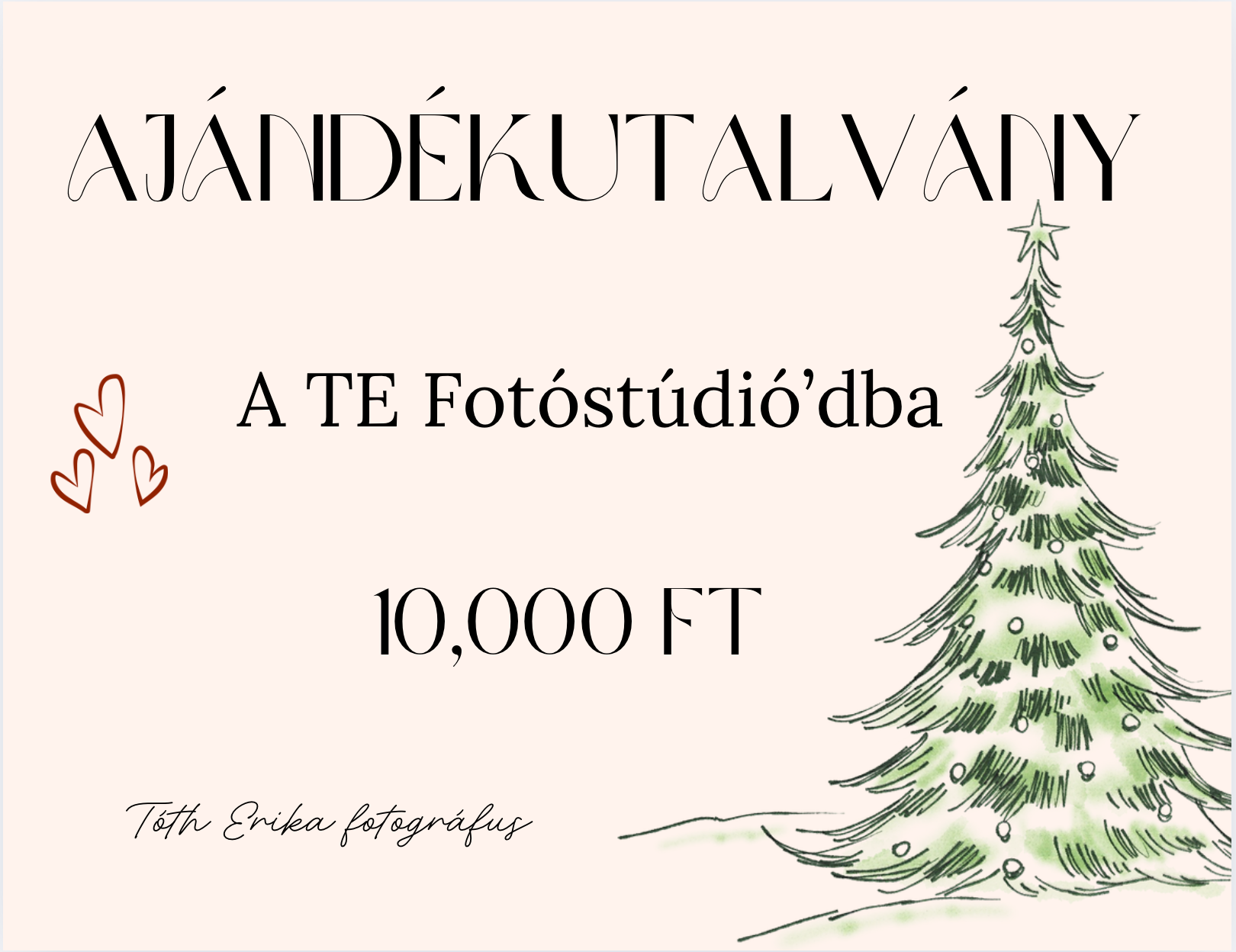 A TE Fotóstúdió'd 10.000 Ft Értékű Ajándékutalvány