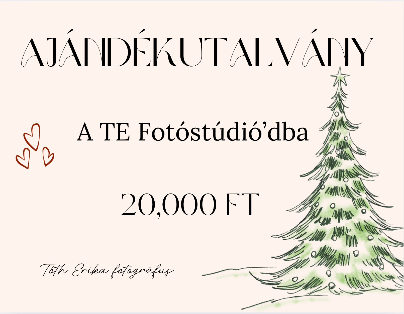 A TE Fotóstúdió'd 20.000Ft Értékű Ajándékutalvány